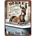 thumbnail image 1 of Donkey Decor Wash Your Hooves Retro Aluminum Sign 12x16 IN Metal Tin Sign Funny Bathroom Wall Decor Donkey Gifts Donkey Wall Art for Bathroom Boho Room Decor Farmhouse Decor, 1 of 6