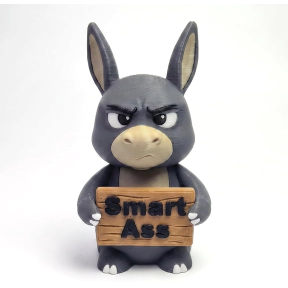 Donkey Figurine with Attitude, 3D Printed Animal Statue, Funny Donkey Decorative Figurine for Home, Office, Desk, Shelf and Collectibles