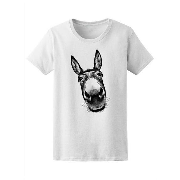 Donkey Head T-Shirt Women -Image by Shutterstock, Female Medium