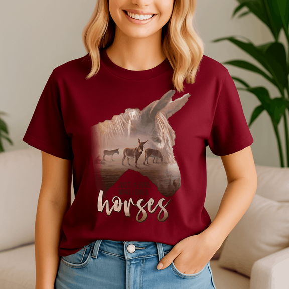Donkey Just A Girl That Loves Horses Parody Shirt, Meme Tee, Trending Tshirt, Funny Friend Gift,Donkey Quote