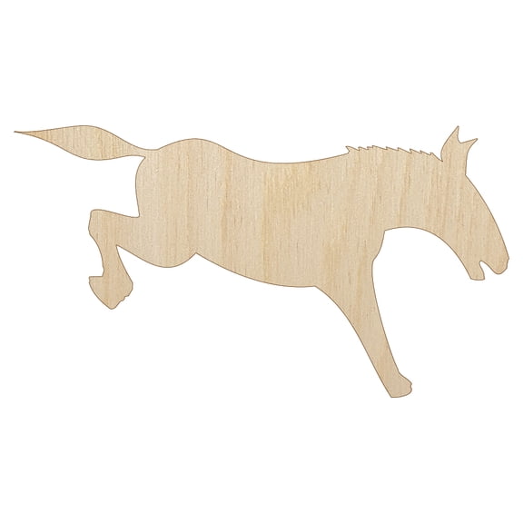 Donkey Kicking Solid Wood Shape Unfinished Piece Cutout Craft DIY Projects - 6.25 Inch Size - 1/8 Inch Thick