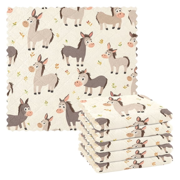 Donkey Kitchen Cloth Dish Towels for Drying Washing Absorbent Dish Rags Reusable soft kitchen dishcloth set 6 Pack