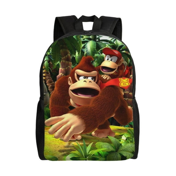 Donkey Kong Backpack, Cartoon Anime Laptop Backpack Travel Backpacks for men women Casual Daypack for Hiking Gifts
