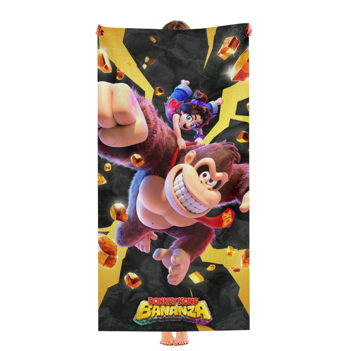 Donkey Kong Bananza Beach Towel 30"x60" Quick Drying Microfiber Gift