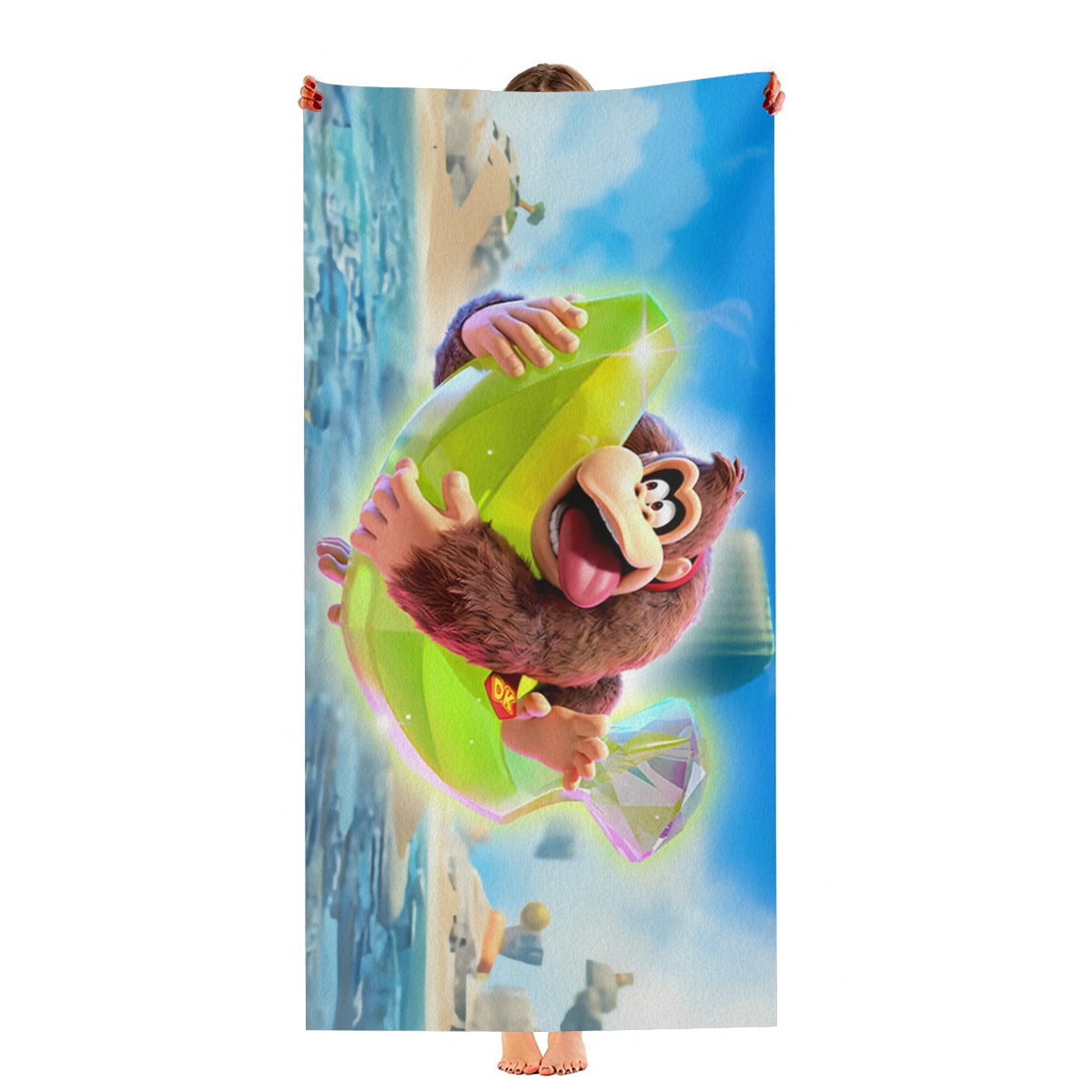 Donkey Kong Bananza Beach Towel 30"x60" Quick Drying Microfiber Gift
