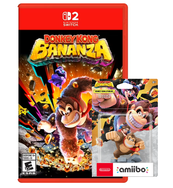 Donkey Kong Bananza with Donkey Kong and Pauline Amiibo