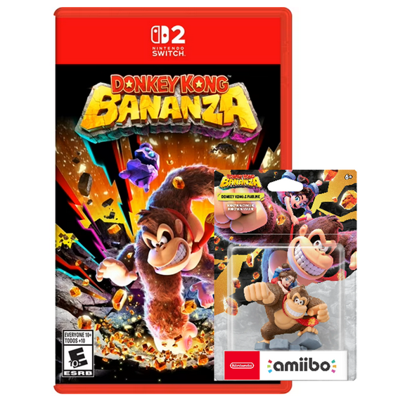 Donkey Kong Bananza with Donkey Kong and Pauline Amiibo
