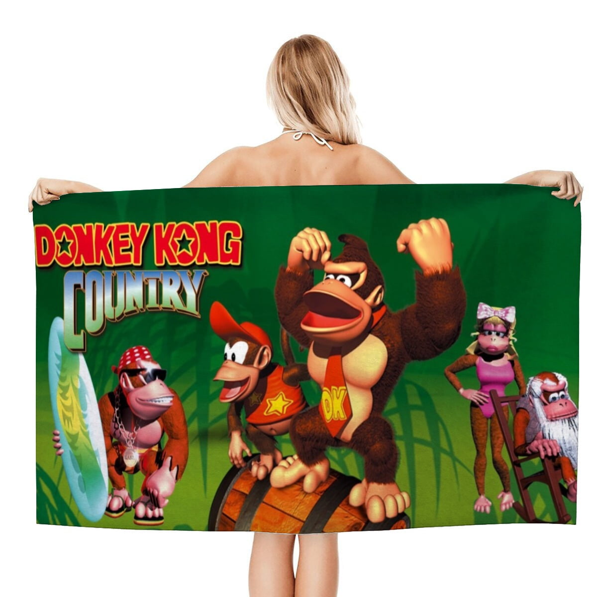 Donkey Kong Country Gifts Beach Towel for Women Girl Birthday Inspired Fan Bath Outdoor Music Lover