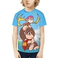 thumbnail image 1 of Donkey Kong Funny 3D Printed Graphic Tee, Lightweight T-Shirts for Boys Girls, Novelty Crew Neck Short Sleeve Tops for Kids, 1 of 8