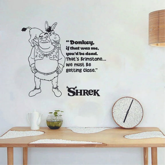 Donkey If That Was Me, You'd Be Dead - Donkey Shrek Movie Quote Vinyl Wall Art Wall Decal Wall Sticker Decoration Home Room Kids Childrens Room Boys Girls Nursery Kindergarten Size (40x40 inch)