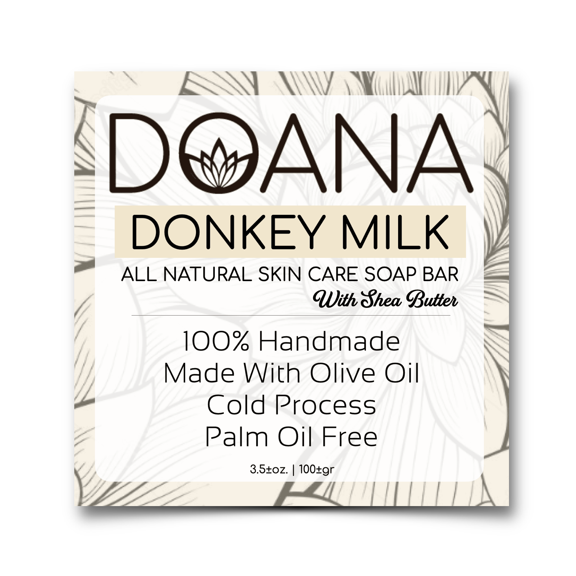 Donkey Milk Soap - Now With SHEA BUTTER Olive Oil, Coconut Oil, Palm Oil Free, Moisturizer soap bar, Softer and Spotless Skin, Effective Against Sun Allergy, Good for Skin Rash and Itching, Anti Aging
