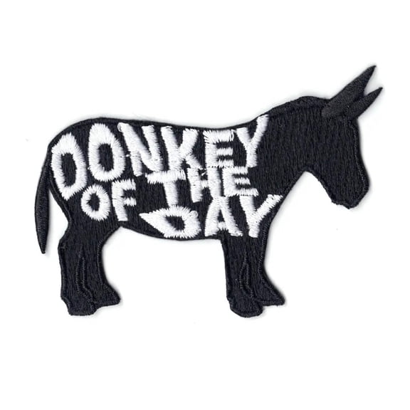 Donkey Of the Day Logo Iron On Patch