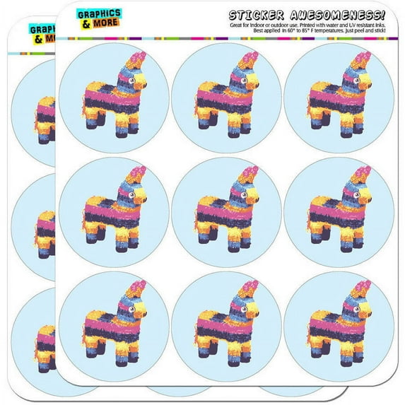 Donkey Pinata Colorful Funny Mexican Fiesta Cinco De Mayo 18 2" Planner Calendar Scrapbooking Crafting Stickers