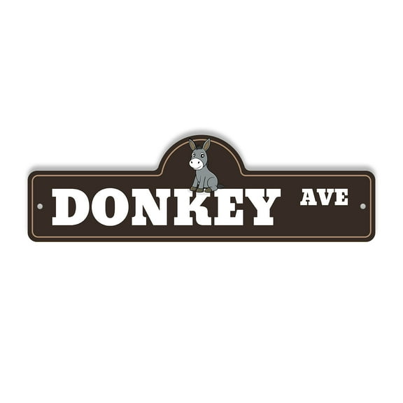 Donkey Plastic Street Sign - 7 Inch X 20 Inch Gift Farm Animal Work Pack Cute Funny Rustic Nature Decor Companion Loyal Tough