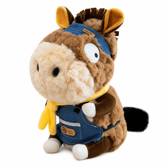 Donkey Plush Toy, Cute Soft Stuffed Animal Doll with Outfit, Farm Animal Plushie Decor