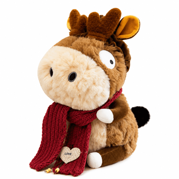 Donkey Plush Toy, Cute Soft Stuffed Animal Doll with Outfit, Farm Animal Plushie Decor