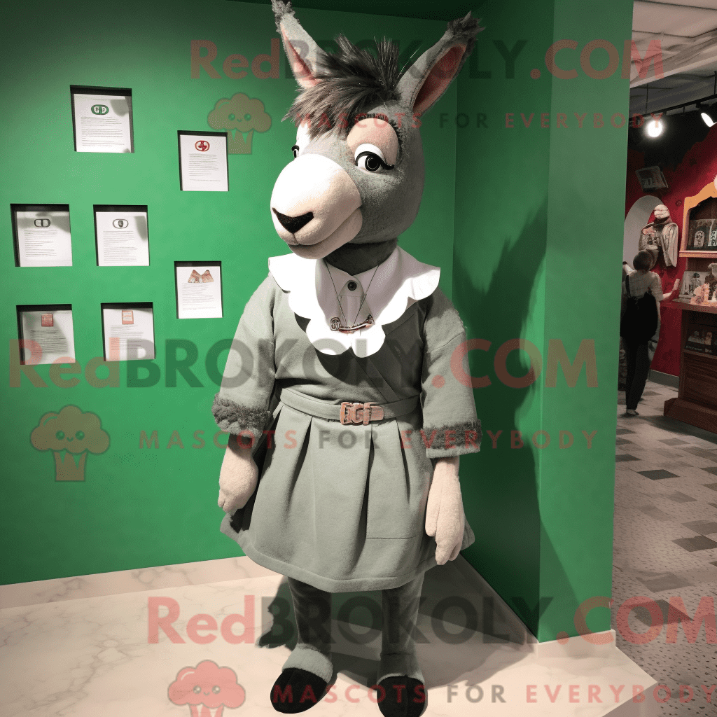 Donkey REDBROKOLY mascot costume character dressed with a Shift Dress ...