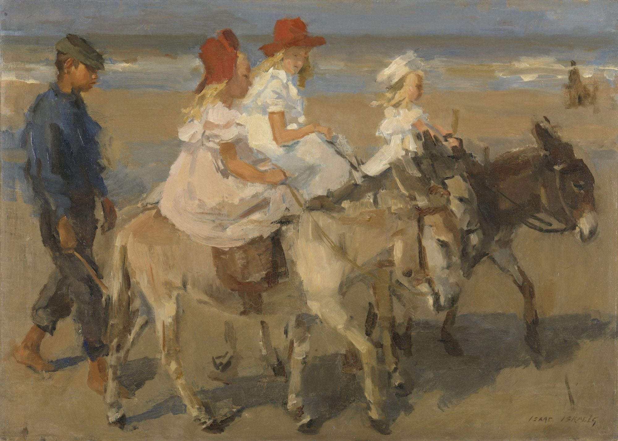 Donkey Rides On The Beach Canvas Art - (36 x 24)