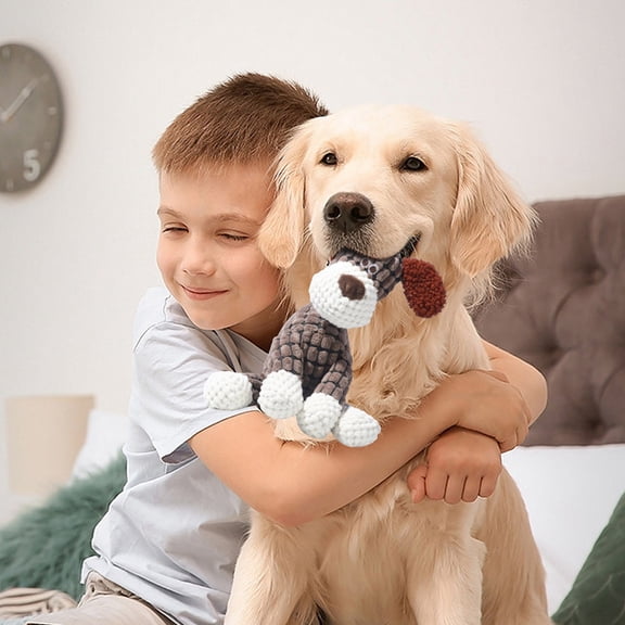Donkey Shape Chew Toy For Dogs, Squeaky Plush Molar Toy With Interactive Design, Safe Durable Cotton Material For Puppy Small Middle Large Breeds, Ideal For Anxiety（Brown）