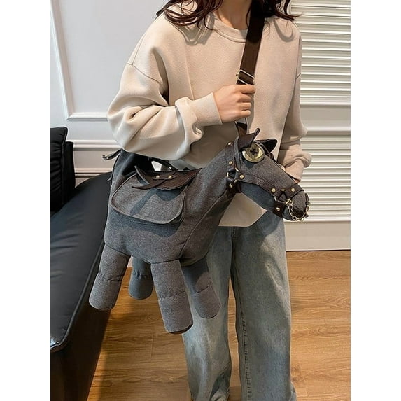 Donkey Shoulder Crossbody Bag – Unique Animal Design, Versatile Wear, Spacious Interior for Daily Essentials
