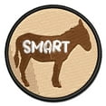 thumbnail image 1 of Donkey Smart Ass Silhouette Solid Applique Multi-Color Embroidered Hook & Loop Patch - 2.5 Inch Small, 1 of 5