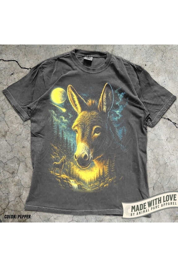 Donkey T Shirt Vintage Animal Tee | Western Farm Graphic Top | Country Aesthetic Shirt | Rustic Nature Lover | Retro Cowboy Donkey Tee All Size S-5XL