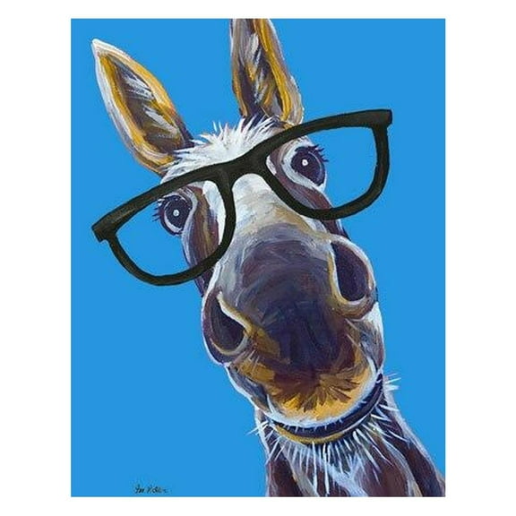 Donkey Wearing Glasses 16 x 12.5" Tin Sign Lee Keller DE-TIN2418
