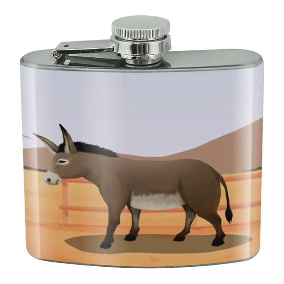 Donkey on Ranch Stainless Steel 5oz Hip Drink Kidney Flask