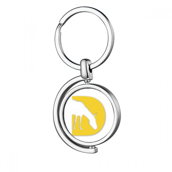 Donkeys Meals Outlines Grasslands Rotating Keychain Metal Keyring Holder