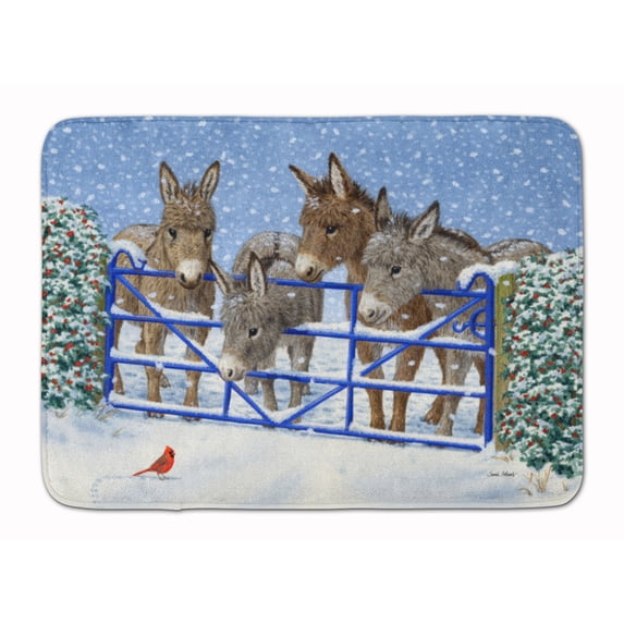 Donkeys and Cardinal Machine Washable Memory Foam Mat