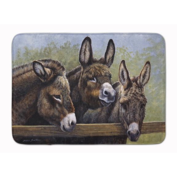 Donkeys by Daphne Baxter Machine Washable Memory Foam Mat