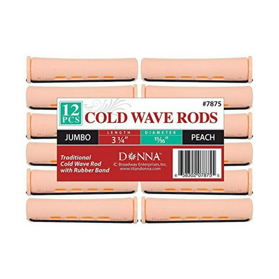 Donna 11/16" Jumbo Cold Wave Perm Hair Rods - 12 Pcs.