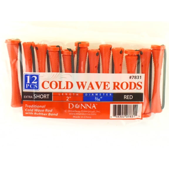 Donna 2/16" Extra Short Cold Wave Perm Hair Rods - 12 Pcs.