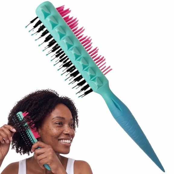 Donna 3-Sided Curl Defining Brush, Wet Detangler with Rat Tail Comb