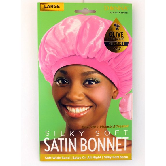 Donna Adult Female Olive Oil + Vitamin E  Treated Sleep Cap & Bonnet (Pink)