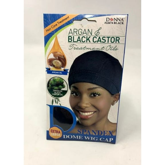 Donna Argan & Glack Castor Treatment Oils Spandex Dome Wig Cap XL - New
