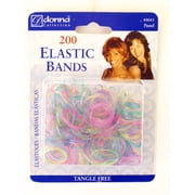 Donna Assorted Pastel Ponytail Hair Elastics - 200 Pcs.