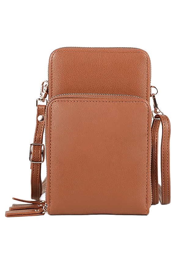 Melissa Triple Compartment Crossbody Purse (Tan)