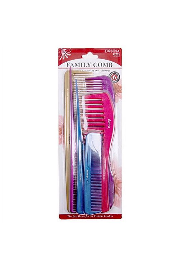 Family Comb Assortment, Assorted Colors, 6 Count