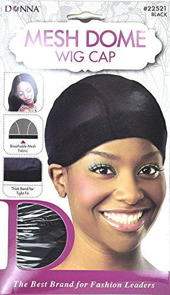Donna Collection Mesh Dome Wig Cap, Black