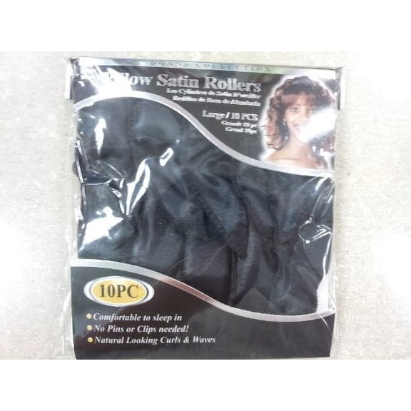 Donna Collection Pillow Satin Rollers, Black