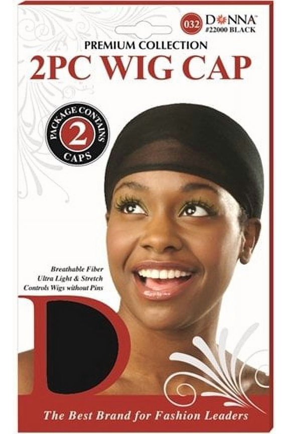 Premium Wig Cap, Black, 2 Count