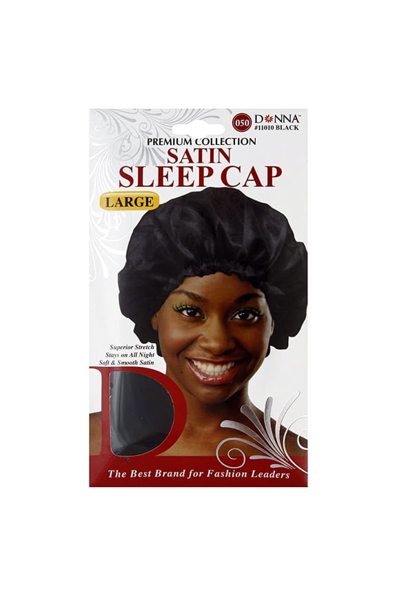 Collection Satin Sleep Cap, Black, 1 Ea