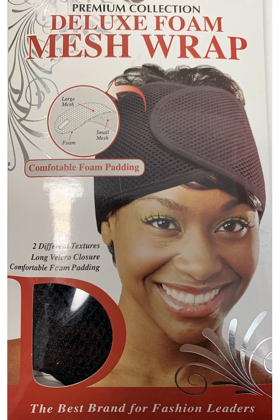 Women's Deluxe Foam Mesh Hair Wrap, Black