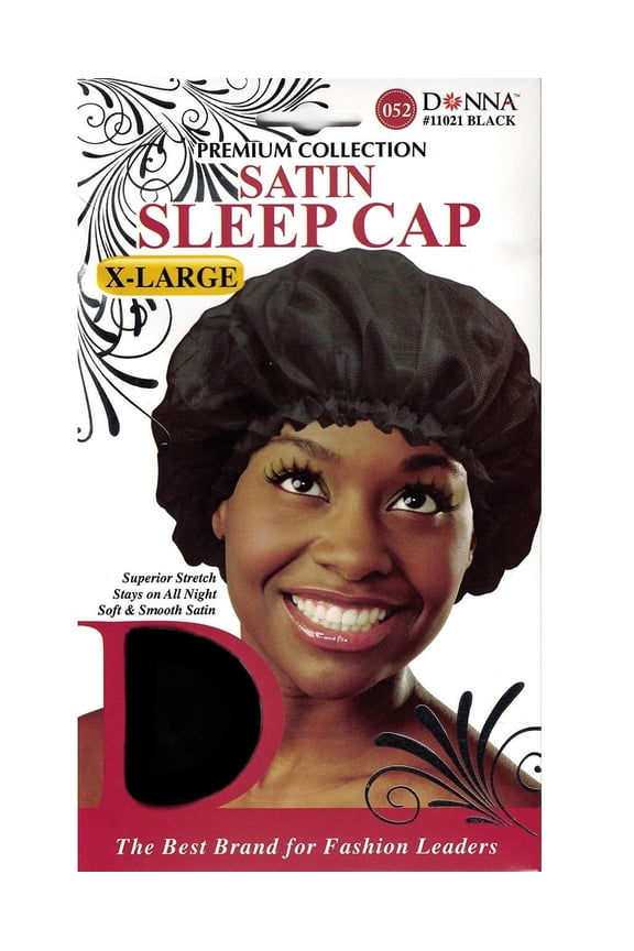 XL Satin Sleep Cap Black #11021