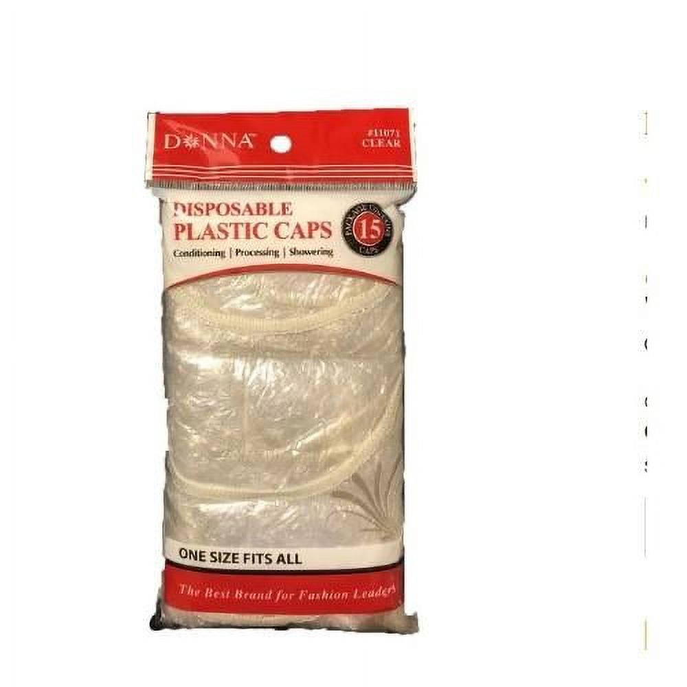 Donna Conditioner Hair Caps Clear, 15/PK,Pack of 12