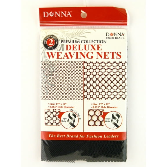 Donna Deluxe Large & Small Hole Weaving Nets - Black - 2 Pcs.