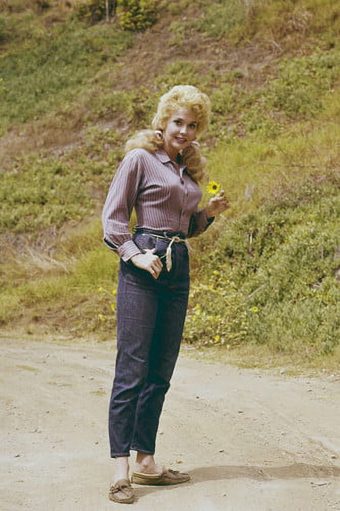 Donna Douglas in The Beverly Hillbillies standing in road with flower ...