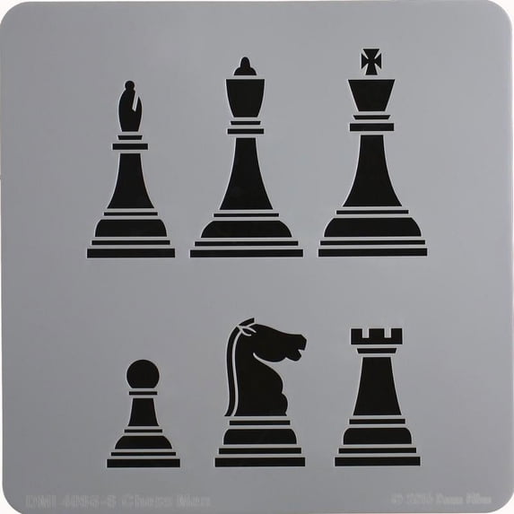 Donna Downey Stencils DM-ST-4086 8 x 8 in. Mibus Mid-Century Stencils - Chess Man