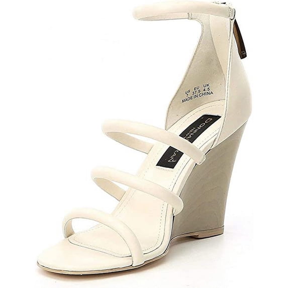 Donna Karan Rachel Wedge Sandals, Nappa Leather Off White - 9
